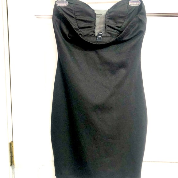 WINDSOR strapless black mini dress with white detail and mesh cleavage size M - Picture 3 of 11
